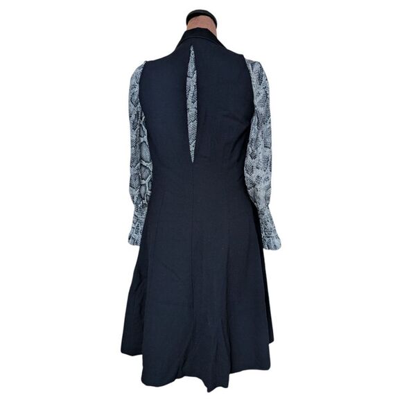 Anne Klein Black Double-Breasted Tuxedo  Dress with Satin Lapels Sz S - Picture 5 of 11